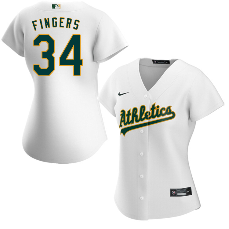 Nike Women #34 Rollie Fingers Oakland Athletics Baseball Jerseys Sale-White